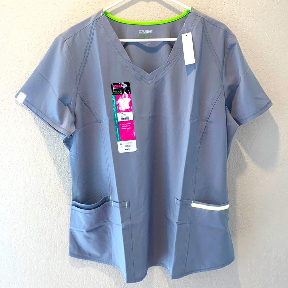 NEW Gray ScrubStar ScrubTop size xl